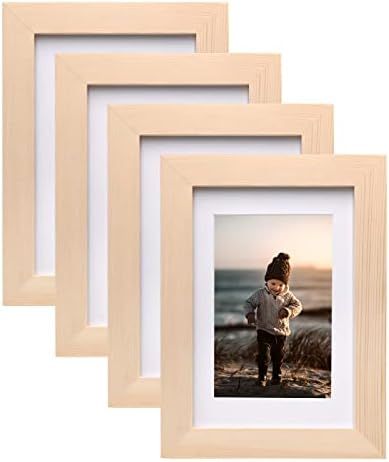 KINLINK 4x6 Picture Frames Natural Wood Frames with Acrylic Plexiglass for Pictures 4x6 Without M... | Amazon (US)