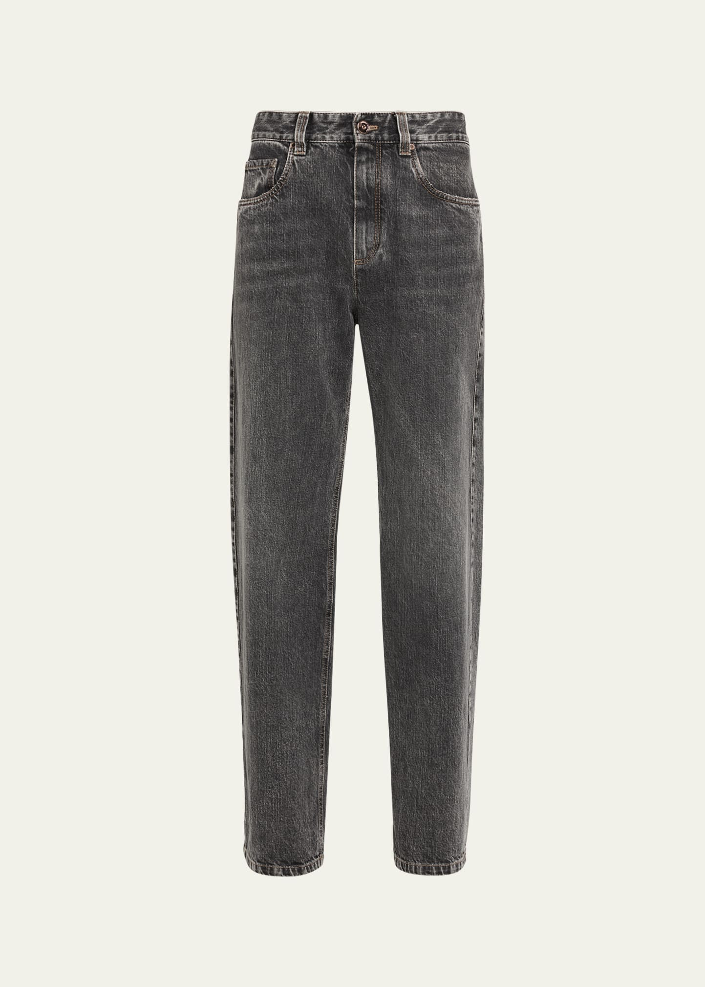 Brunello Cucinelli Mid-Rise Straight-Leg Denim Pants | Bergdorf Goodman