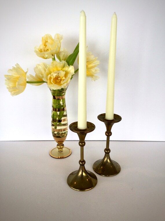 Vintage Brass Candlesticks. Set of Two. | Etsy | Etsy (US)