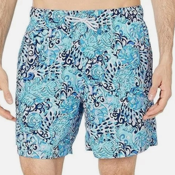 Lilly Pulitzer Men’s Capri Swim Trunk Aqua Spritz Bathing Suit | Poshmark