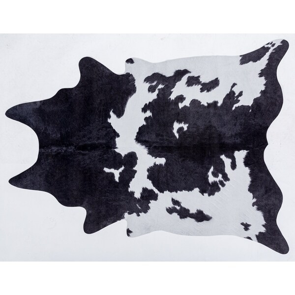 Rio Collection Black/White Faux Cowhide Printed Rug - 5' x 6'6" | Bed Bath & Beyond