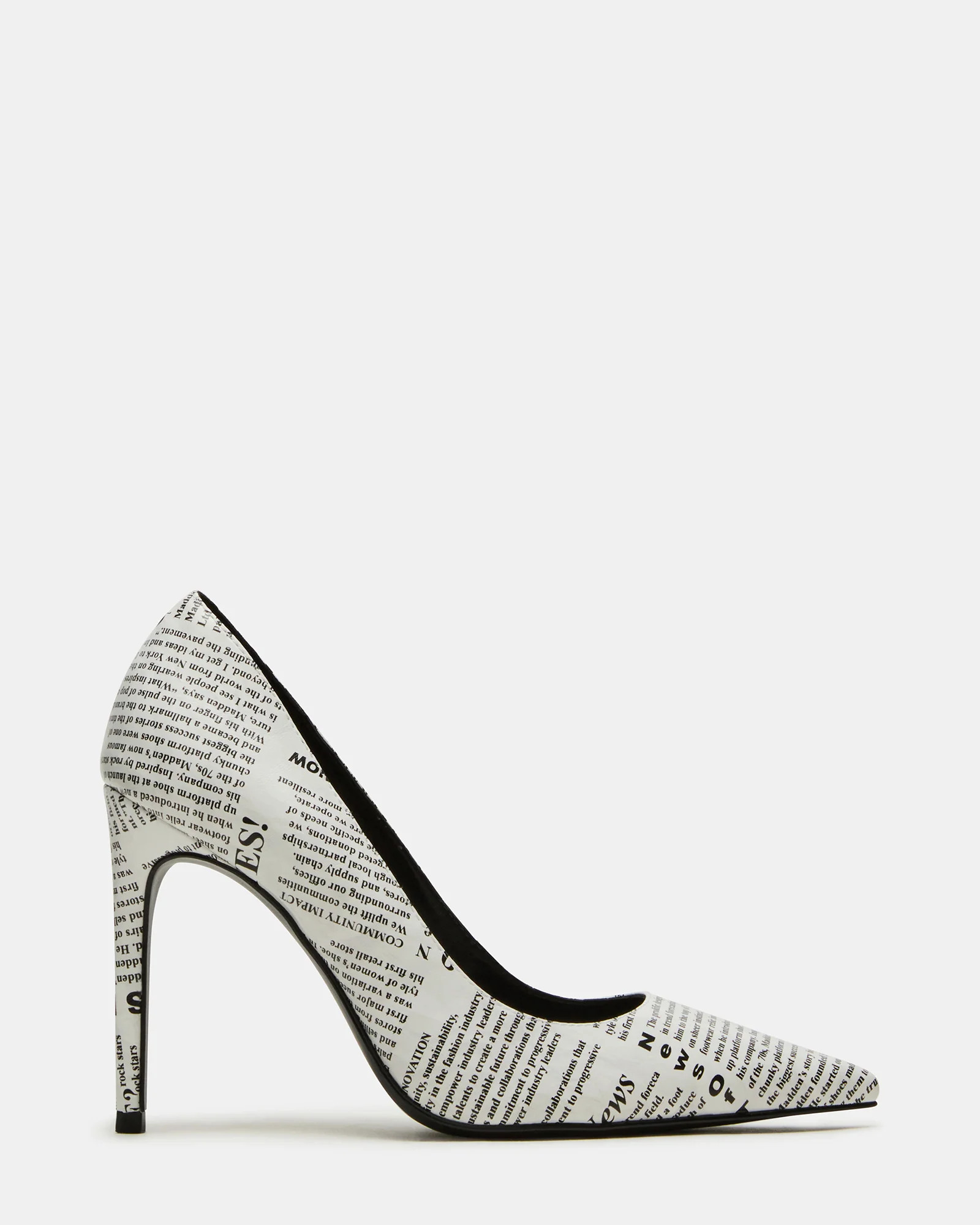 NOIR Newspaper Pointed-Toe Stiletto Pump Women's Heels | Steve Madden (US)