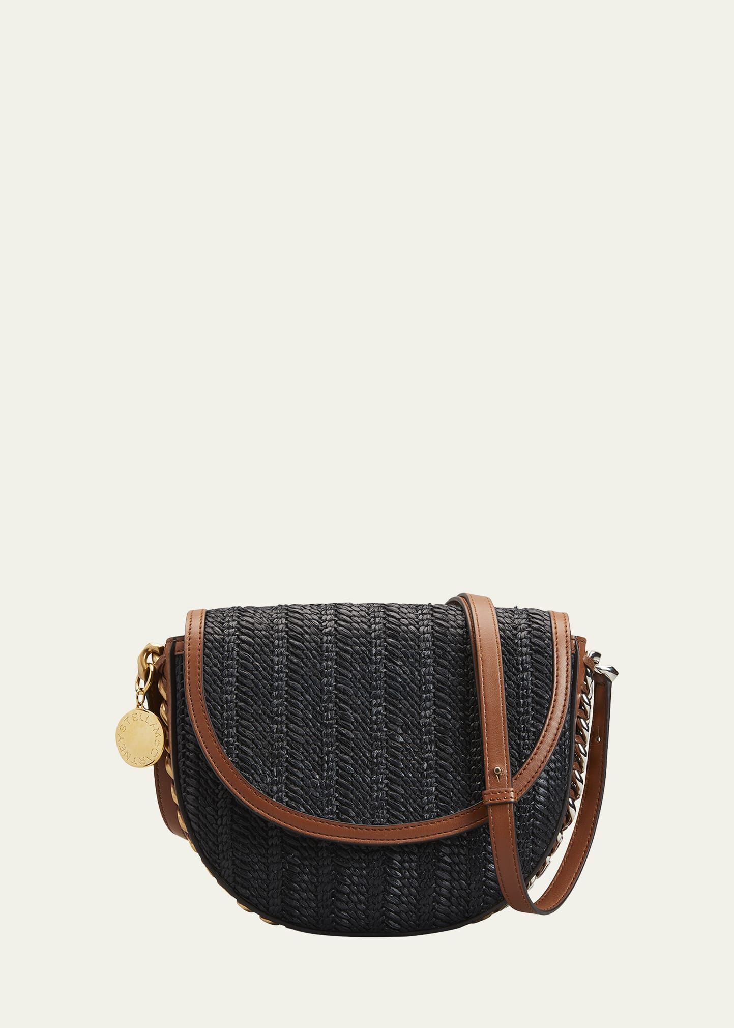 Stella McCartney Medium Saddle Raffia Shoulder Bag | Bergdorf Goodman