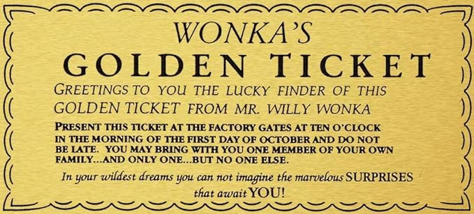 NNHG Tin Sign 8x12 inches Willy Wonka Golden Ticket Charlie Chocolate Factory Metal Sign | Amazon (US)
