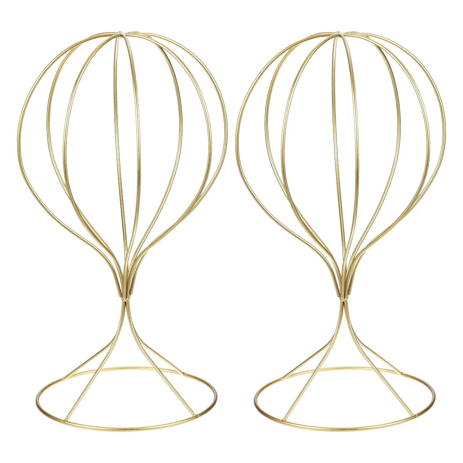 Unique Bargains Metal Hat Display Stand 2 Pack Tabletop Hat and Wig Rack Modern Women Closet Holder for Baseball Cap Fedora Hat Cowboy Hat - Gold | Lowe's