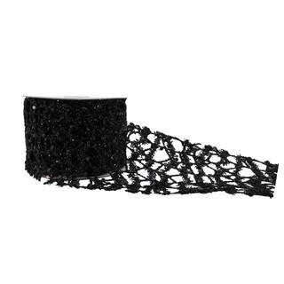 2.5" x 20ft. Black Glitter Web Ribbon by Celebrate It® Halloween | Michaels | Michaels Stores