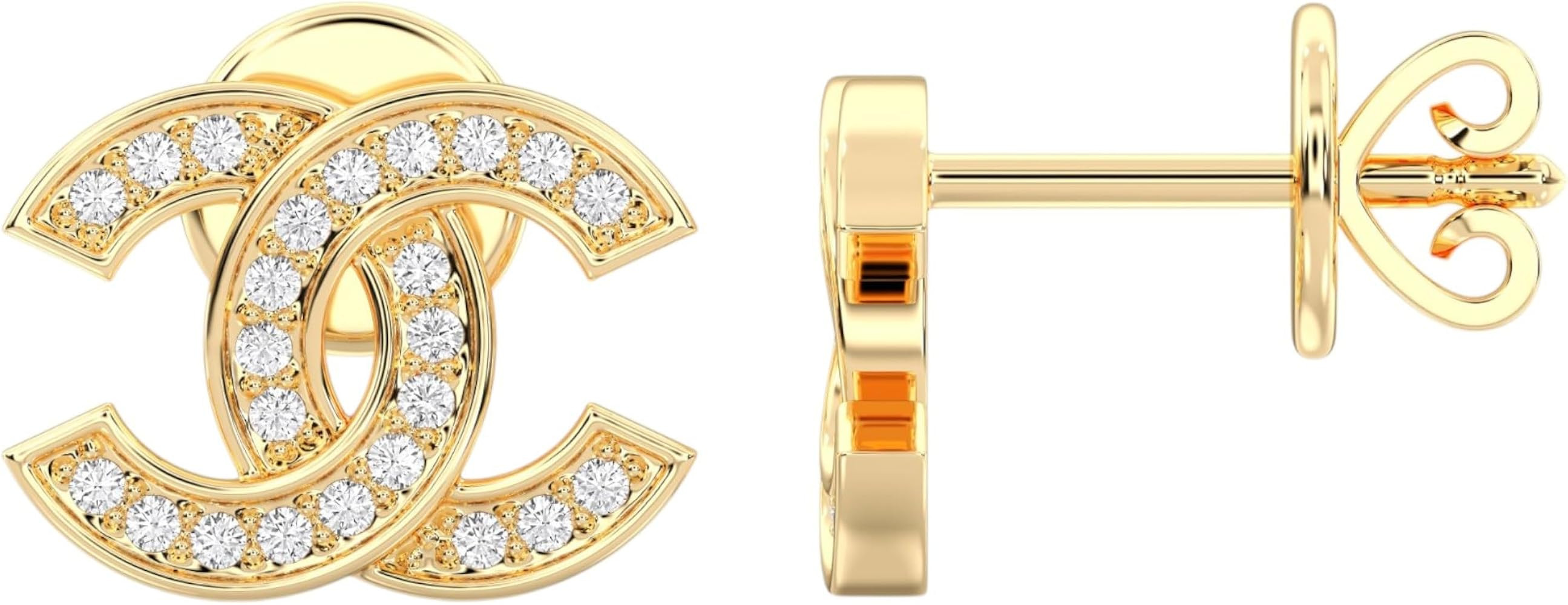 0.25 Carat F-G/VS Round Lab Grown Diamond Crisscross Stud Earrings For Women Made in Solid Gold | Amazon (US)