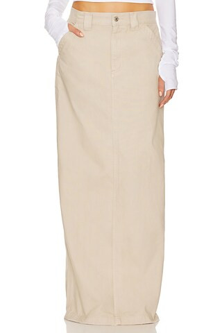 Helsa Workwear Long Skirt in Taupe from Revolve.com | Revolve Clothing (Global)