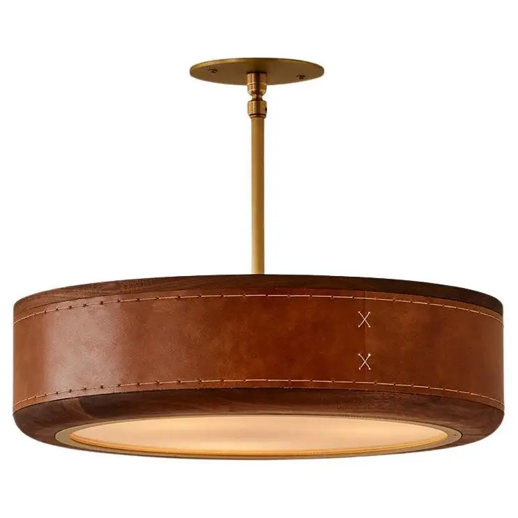 Nura Ceiling Fixture - 18" - Cognac Leather | 1stDibs