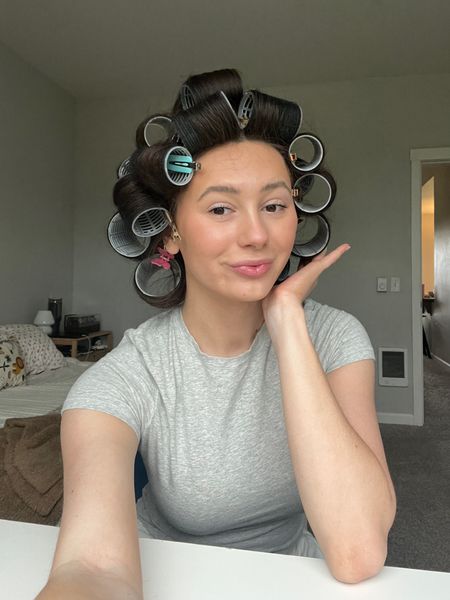 Love using hair rollers for extra volume! 1. Blow dry a small piece of hair (about an inch) to heat 2. Wrap piece with velcro curler and secure with a clip 3. Repeat all over you head! 4. Wait at least 10mins before removing! 

#LTKunder50 #LTKbeauty