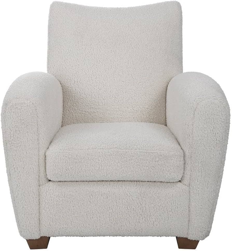 Uttermost Teddy Rubber Wood White Shearling Accent Chair 23682 | Amazon (US)