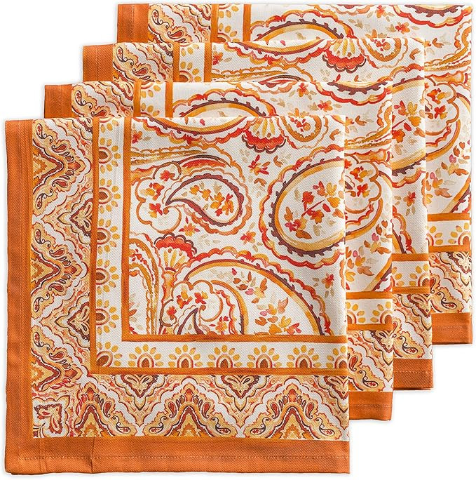 Maison d' Hermine Palatial Paisley 100% Cotton Soft and Comfortable Set of 4 Napkins Perfect for ... | Amazon (US)