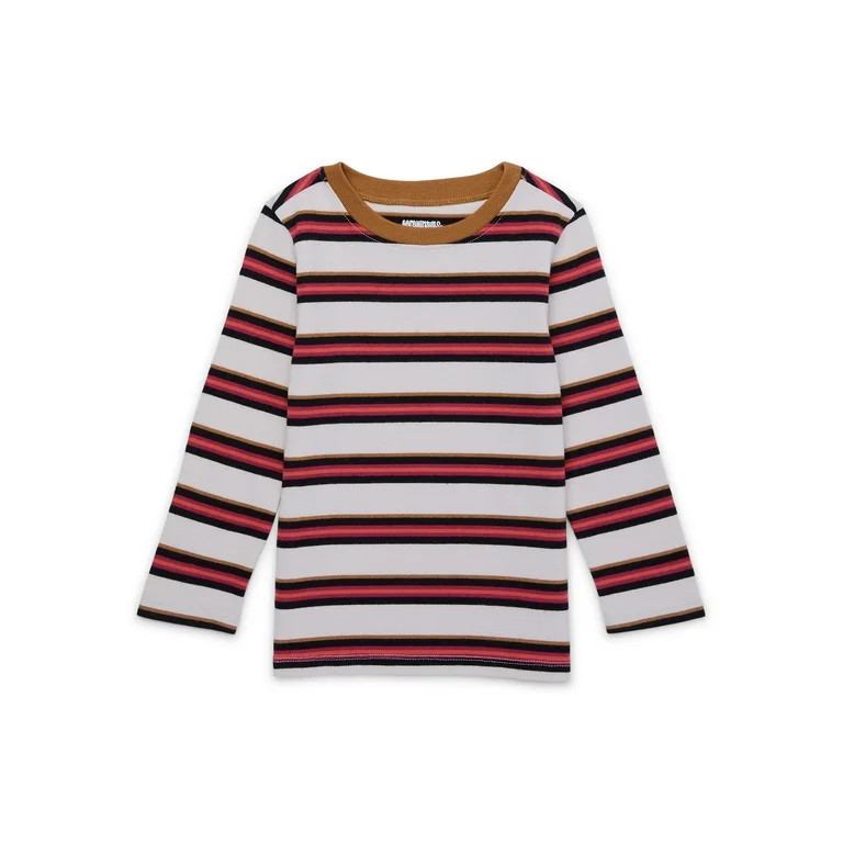 Garanimals Toddler Boys Stripe Pique Knit T-Shirt with Long Sleeves, Sizes 18M-5T | Walmart (US)