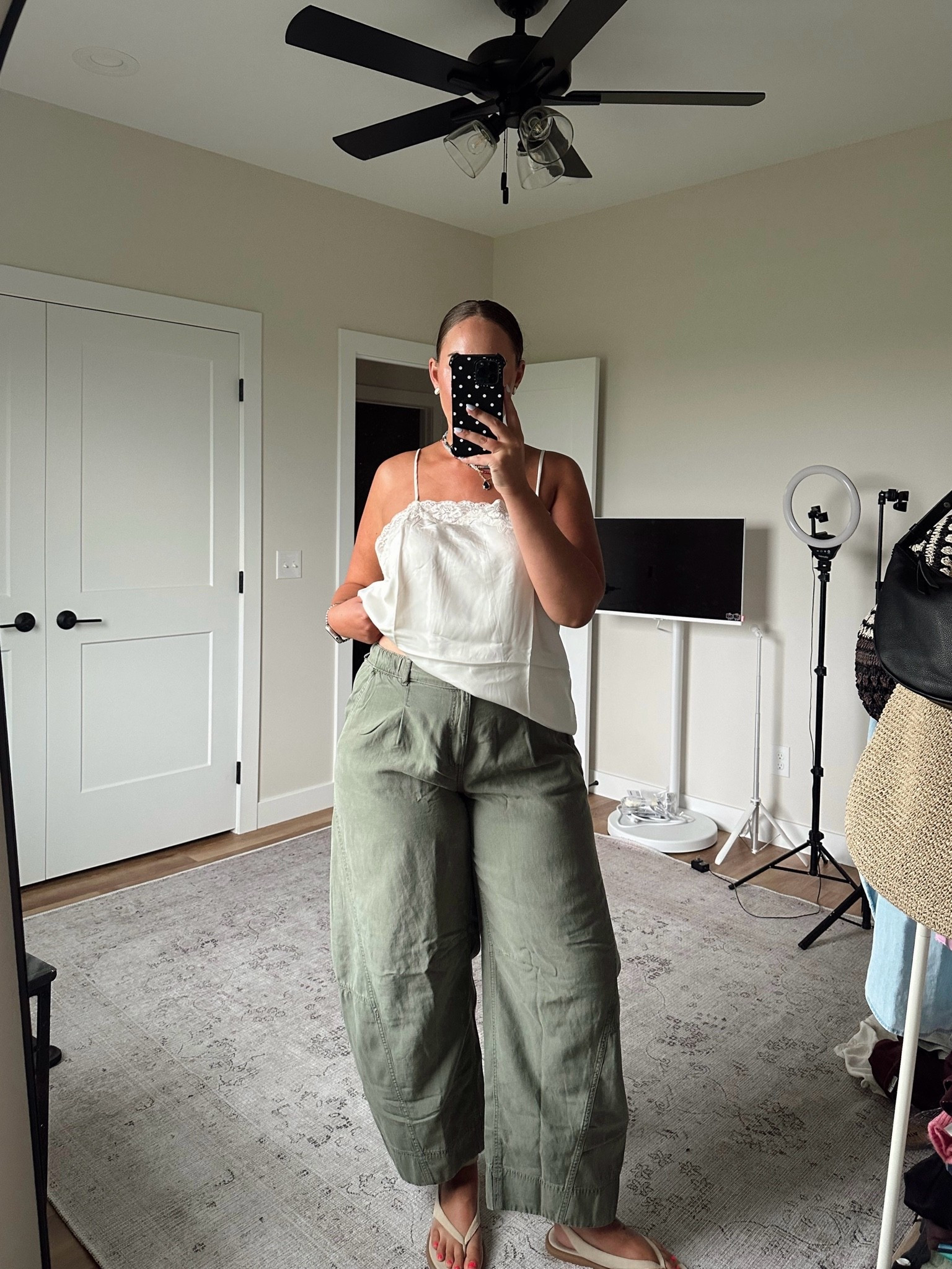 Aerie lace tank - large
Aerie balloon pants / large 

Aerie real, 
Tall girl fashion, size 14 summer outfit, midsize fashion, midsize mom style, casual summer outfit, summer outfit inspiration, tall women clothing, everyday outfit ideas, mom outfit ideas for summer, summer outfits 2026 women, midsize summer outfits, casual mom outfits, casual outfit ideas, casual shorts outfits, cozy fall outfits,

#LTKootd #LTKTall #LTKMidsize
