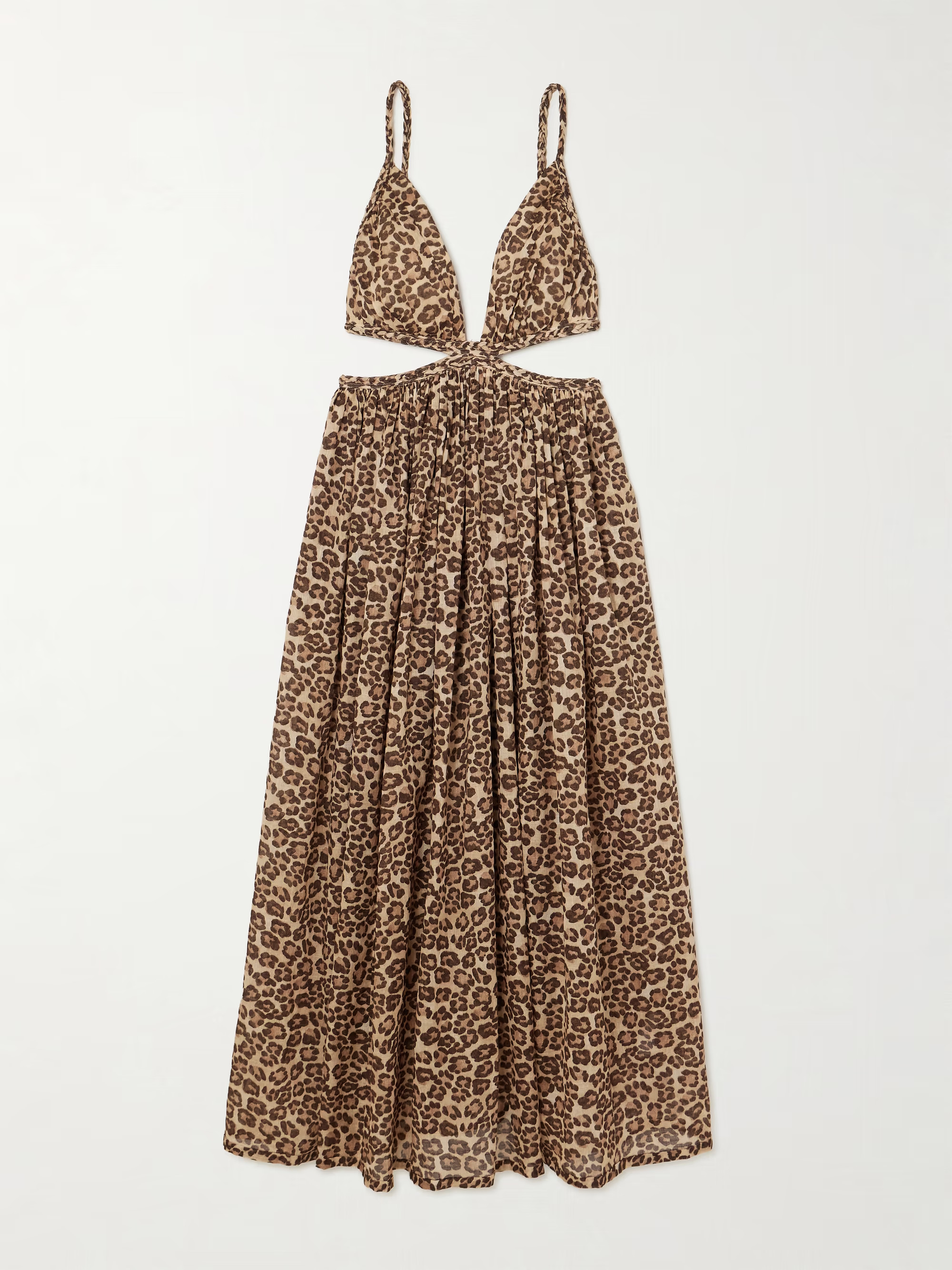 Wanderlust cutout leopard-print cotton-voile maxi dress | NET-A-PORTER (UK & EU)