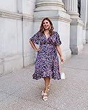 The Drop Women's Plus Size Pink Dot Print Wrap Waist Tie Maxi Dress by @Caralynmirand | Amazon (US)