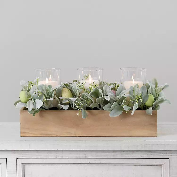 Lambs Ear and Easter Egg Centerpiece in Crate | Kirkland's Home