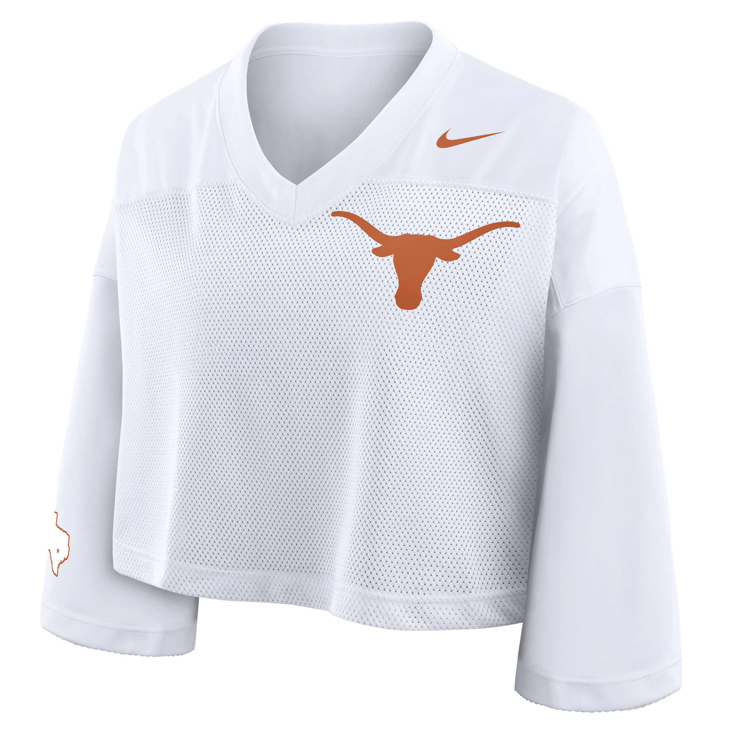 Texas Jersey Nike Women's Dri-FIT College Cropped Top in White | 03O310ATXE-V4C | Nike (US)