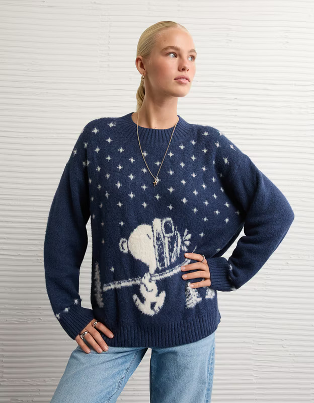 AE Oversized Snoopy Graphic Sweater | American Eagle Outfitters (US & CA)