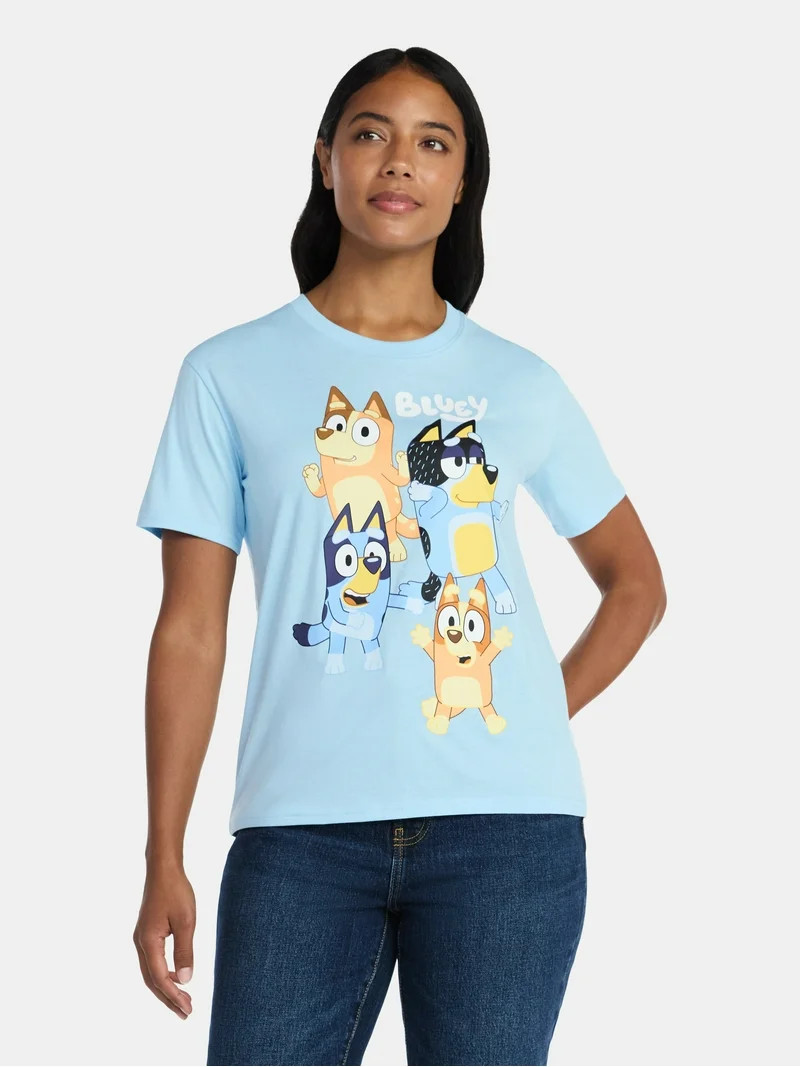 Bluey Women's Graphic Tee with Short Sleeves, Sizes XXS-XXL | Walmart (US)