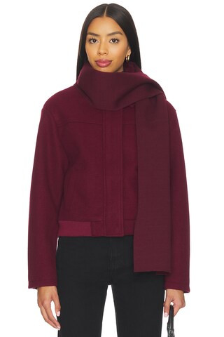 ALL THE WAYS Rissa Scarf Coat in Burgundy from Revolve.com | Revolve Clothing (Global)