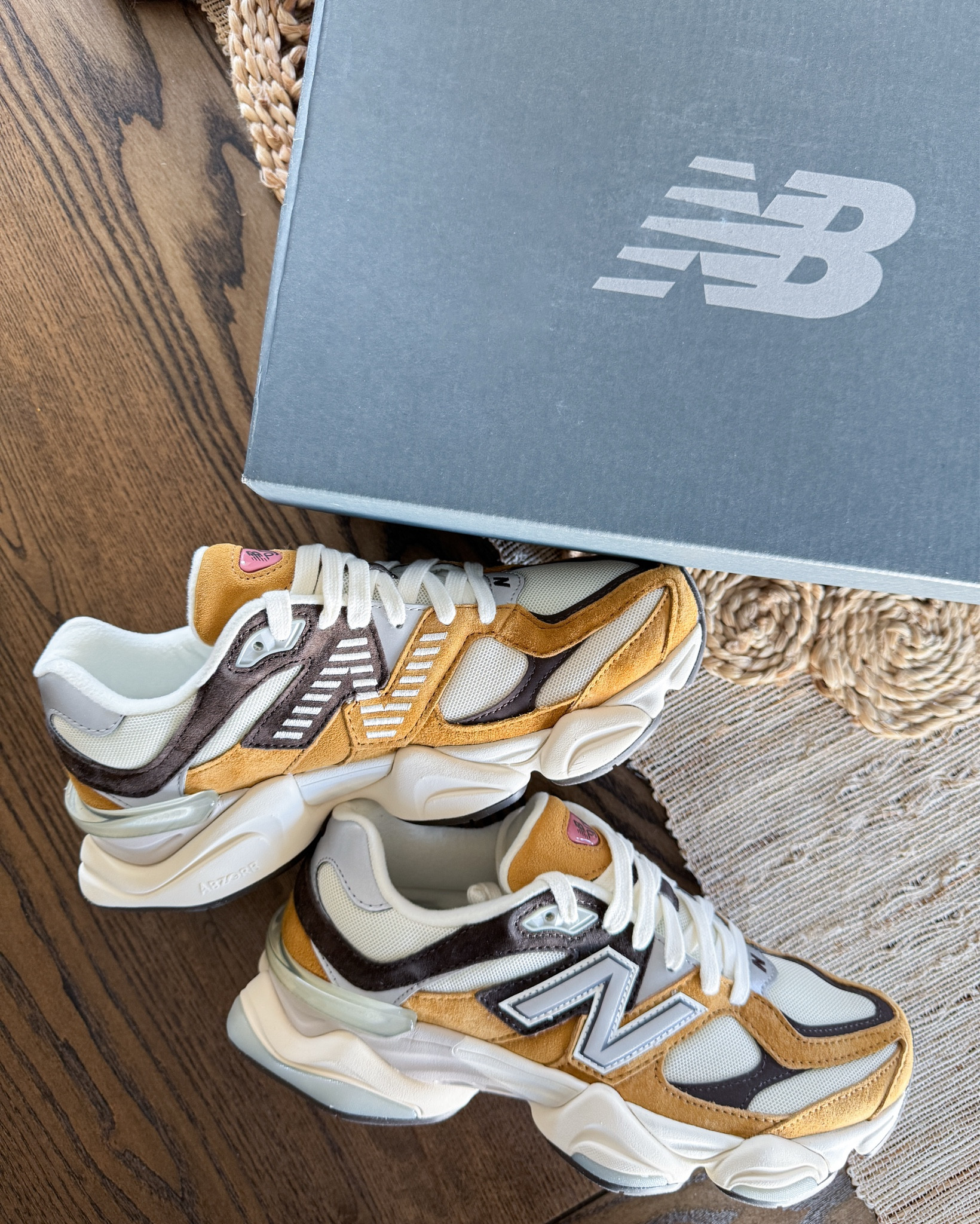 Obsessed with the color combo on these New Balance 9060s—chunky, comfy, & full of retro-cool vibes. The mix of mustard, cream, + chocolate tones is even better in person. Perfect for running errands or styling up a casual fit. Trust me, these are even comfier than they look.

New Balance - Athleisure - Chunky Sneakers 

#LTKShoeCrush #LTKStyleTip #LTKActive
