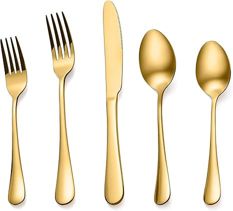 Silverware Flatware Cultery Set, 20-piece Stainless Steel Tableware Eating Utensil Set for 4, Inc... | Amazon (US)