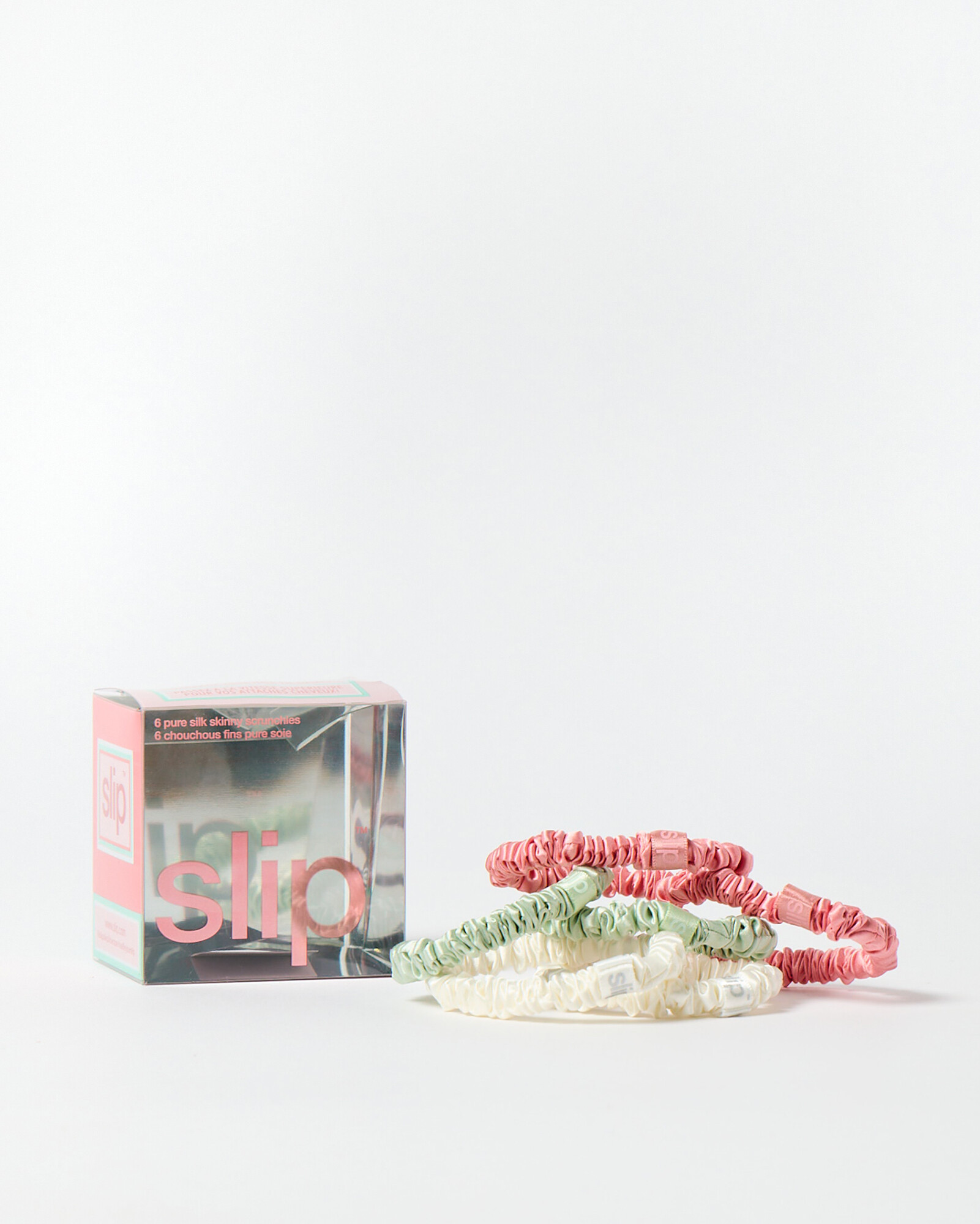 Slip Pure Silk Skinny Rose Hair Scrunchies Set Of Six | Oliver Bonas (Global)