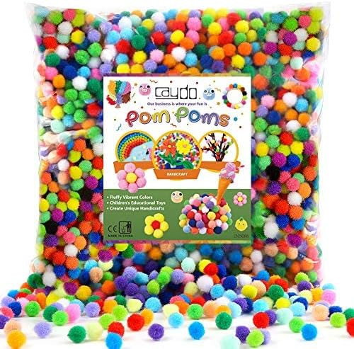 Caydo 1200 Pieces 1cm Assorted Pom Poms, Small Pompom Balls for DIY Creative Crafts Decorations | Amazon (US)