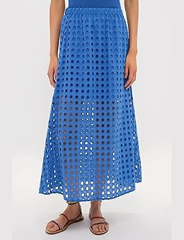2026 Women Summer Casual Eyelet Bohemian Maxi Skirt Beach Long Skirt with Mini Underneath | Amazon (US)