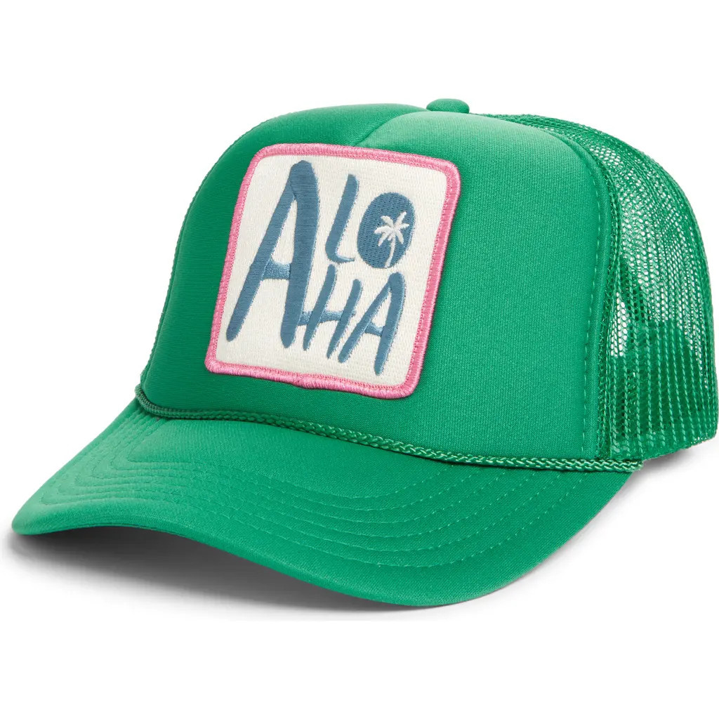 Friday Feelin’ Aloha Patch Trucker Hat in Green at Nordstrom | Nordstrom