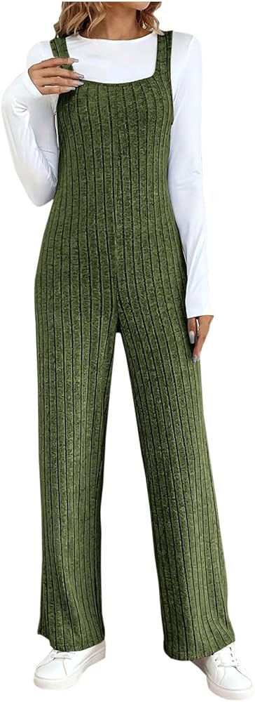 Jumpsuits for Women Dressy Fashion Solid Color Sleeveless Casual Rompers Suspender Jumper Overall... | Amazon (US)