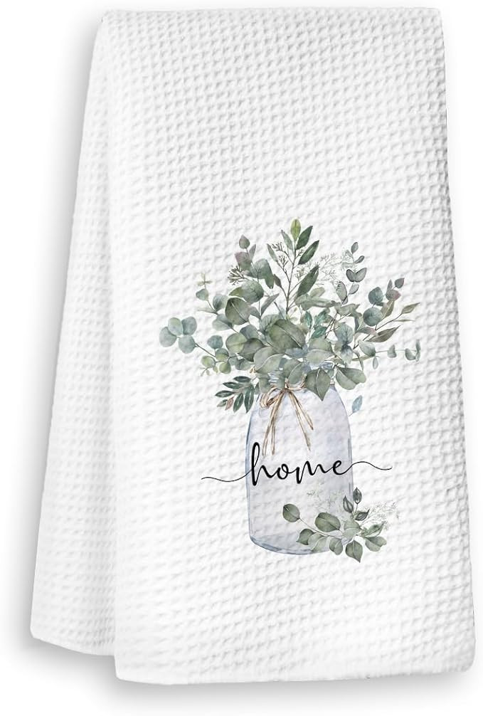 Sage Green Home Kitchen Decor,Eucalyptus Leaves Kitchen Towels,Botanical Hand Towels,Housewarming... | Amazon (US)