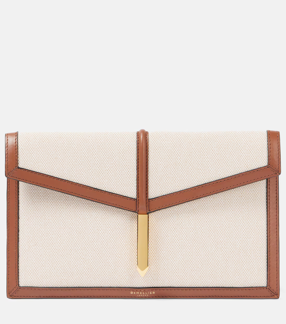 Tokyo leather-trimmed canvas clutch | Mytheresa (US/CA)