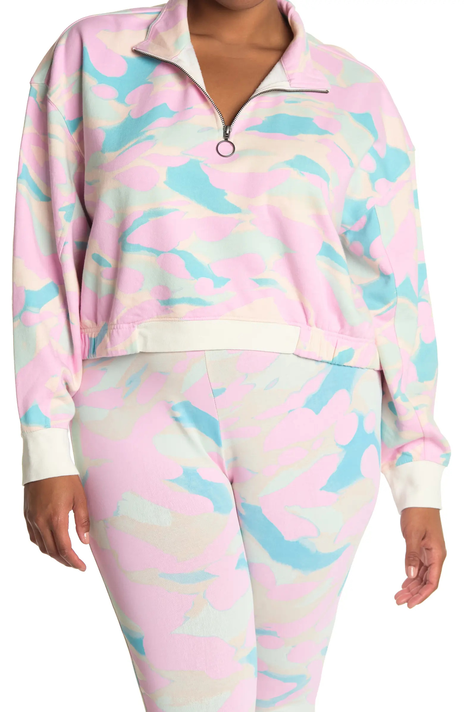 Abound Camo Print Balloon Sleeve Quarter Zip Sweatshirt | Nordstromrack | Nordstrom Rack