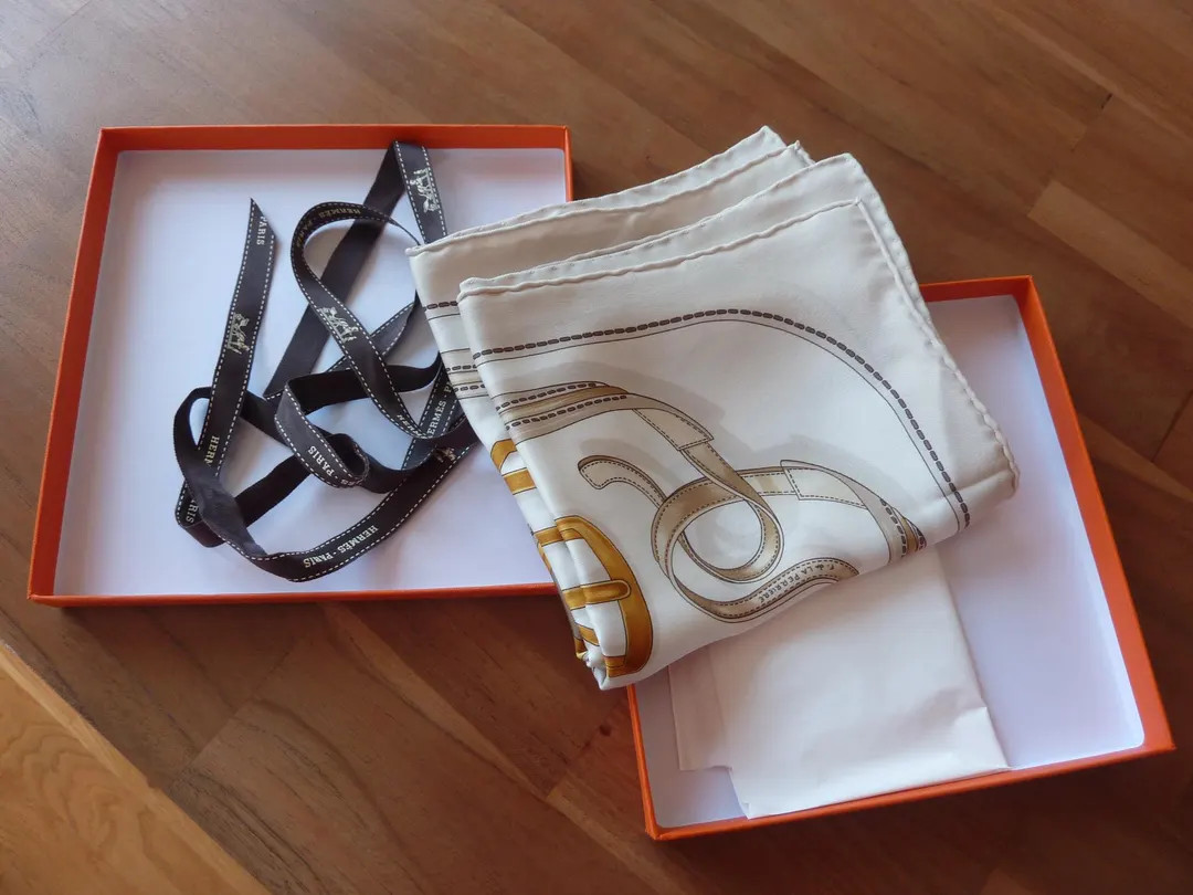 Vintage Hermes Paris Silk Scarf W Box Bouclerie D'attelage Carre Cream & Gold Equestrian Foulard ... | Etsy (US)