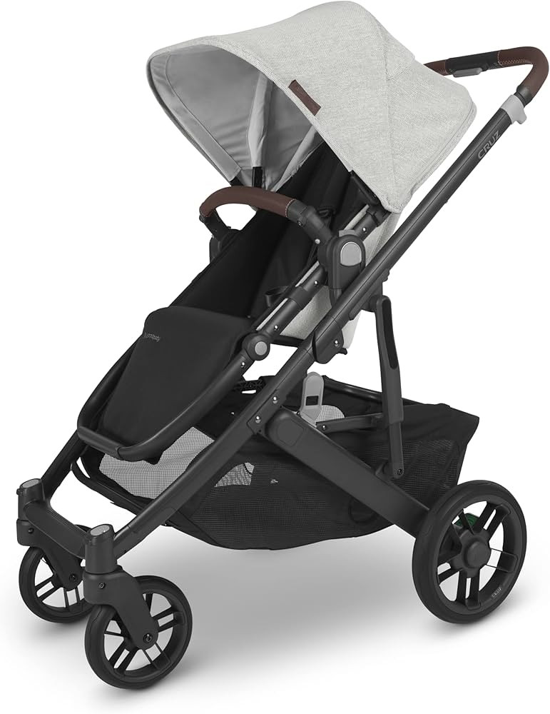Cruz V2 Stroller -Anthony (White and Grey Chenille/Carbon/Chestnut Leather) | Amazon (US)