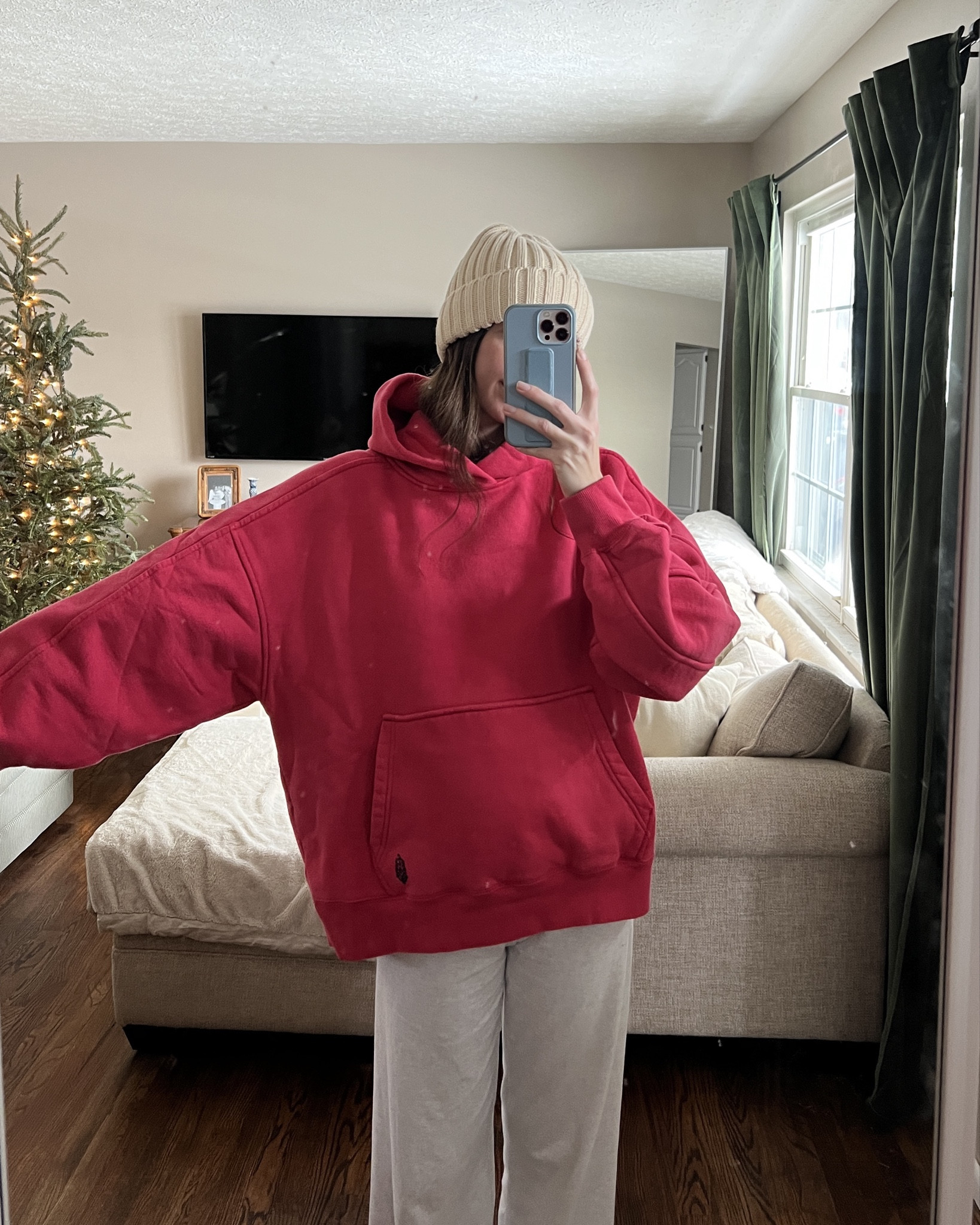 new free people hoodie ❣️ the perfect thick sweatshirt to cozy up in all year! sized up to large for oversized fit - perfect bump friendly loungewear 

#LTKStyleTip #LTKActive #LTKBump