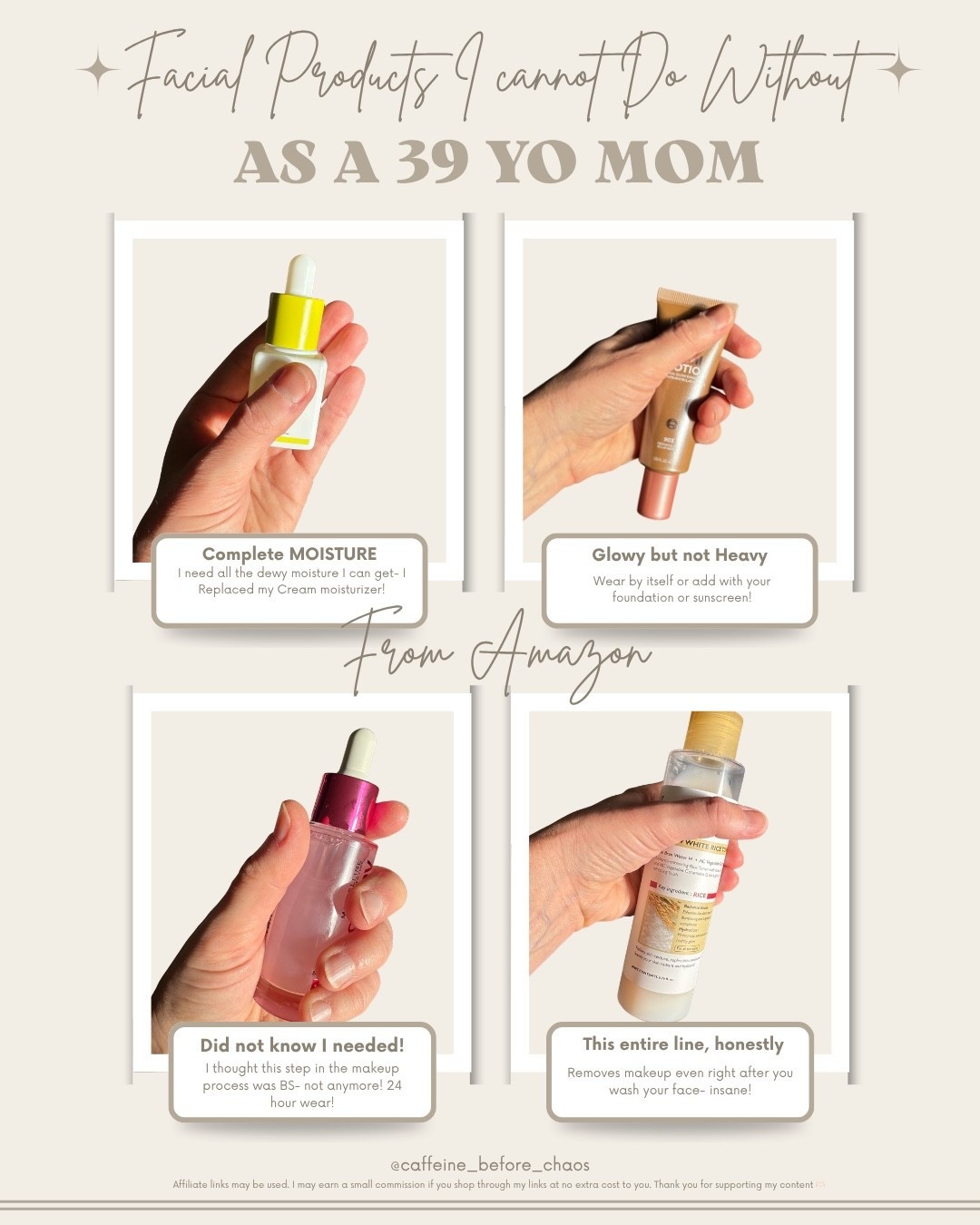 These are my current favorite face products I use all the time as a 39 year old mom. Nothing fancy, just skincare and makeup that actually makes my skin look glowy, hydrated, and alive again.

🌸 TO SHOP
✨ Follow me + like this post + comment FACE and I’ll send you the link + my other favorites in your DMs
OR tap the link in my profile and open my LTK to shop everything there ✨

I share things I actually use, love, and would tell my best friend to buy.

Affiliate links may be used. I may earn a small commission if you shop through my links at no extra cost to you. Thank you for supporting my content 🫶🏻



#LTKOver40 #LTKgrwm #LTKmomlife