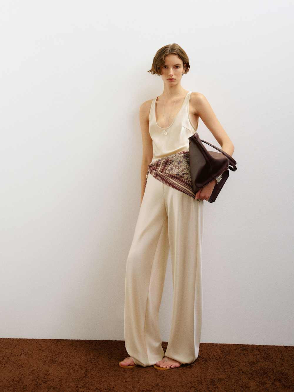 Gale Satin Mid Rise Bias Pant | Reformation (Global)