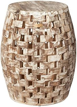 Patio Sense 62419 Maya Oval Garden Stool, Natural | Amazon (US)