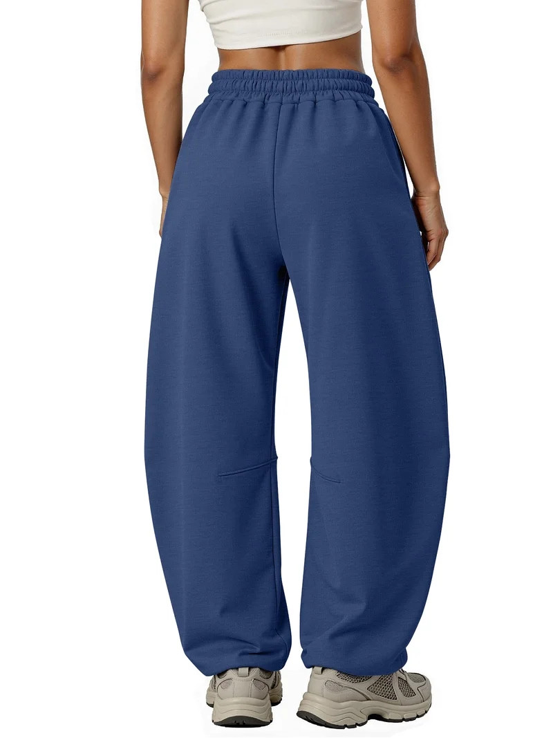 Sundazz Barrel Sweatpants Women Baggy Wide Leg Sweat Pants Drawstring Workout Pants with Pockets,... | Walmart (US)