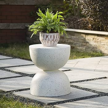 glitzhome Modern Decorative Garden Stool Heavy Duty Patio Sturdy Faux Terrazzo Garden Stool Side ... | Amazon (US)