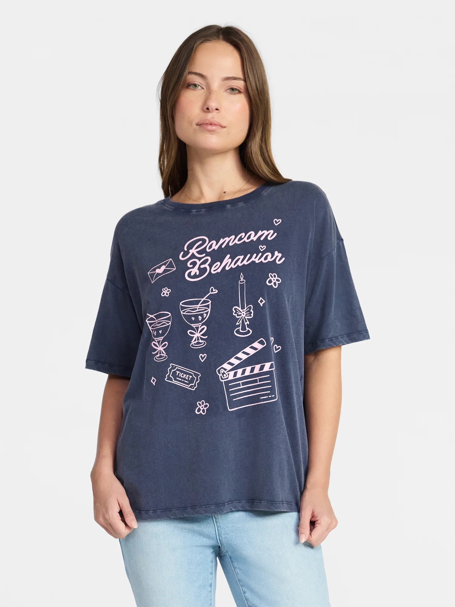 Valentine's Day Women's Romcom Graphic Tee from Way to Celebrate, Sizes S-XXXL | Walmart (US)
