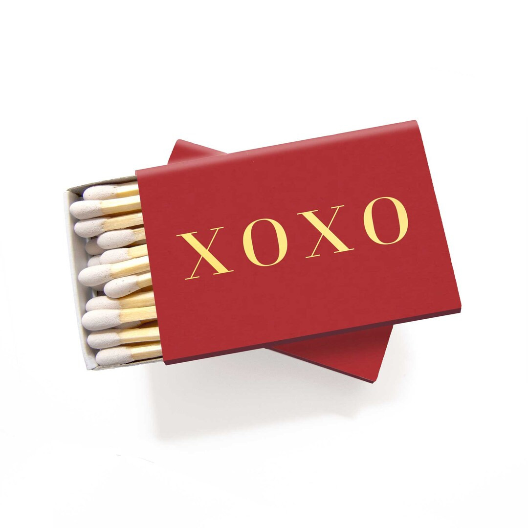 XOXO Matches for Valentine's Day Wedding Favors Matches Gifts Red and Gold - Etsy | Etsy (US)