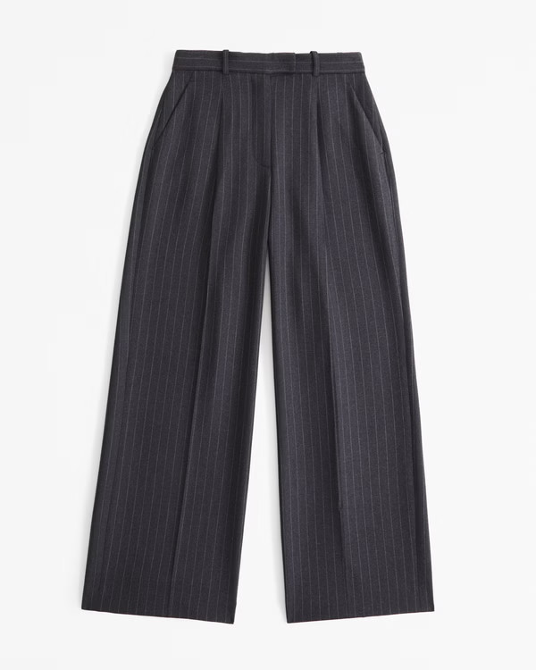 Women's Curve Love A&F Harper Tailored Ultra Wide Leg Pant | Women's Clearance | Abercrombie.com | Abercrombie & Fitch (US)