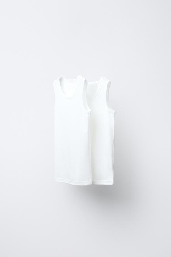 AGES 6-14 / TWO-PACK OF BASIC SLEEVELESS T-SHIRTS | Zara US