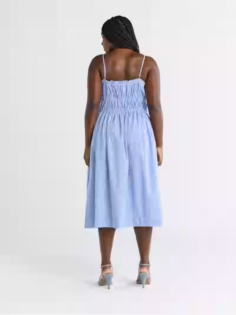 Free Assembly Women's and Women's Plus Sleeveless Cotton Midi Dress with Bow Front, Sizes XS-4X | Walmart (US)
