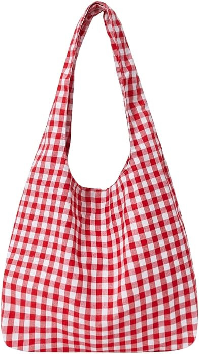 Verdusa Women's Plaid Shoulder Tote Bag Large Capacity Work Travel Shopping Bag | Amazon (US)