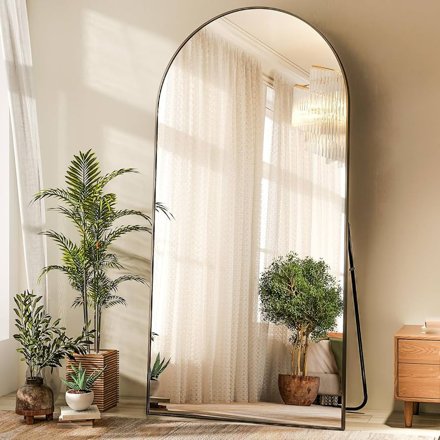 HARRITPURE 76"x34" Arched Full Length Mirror Free Standing Hanging Mounted Mirror Aluminum Frame ... | Amazon (US)